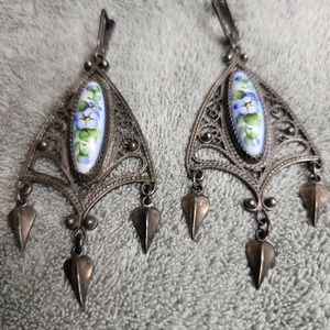 Vintage Russian porcelain earrings